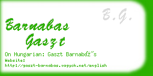 barnabas gaszt business card